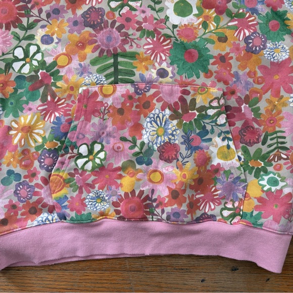 Natural Life Oversized Floral Pink Cottagecore Sweatshirt Hoodie Size S/M - Picture 4 of 8